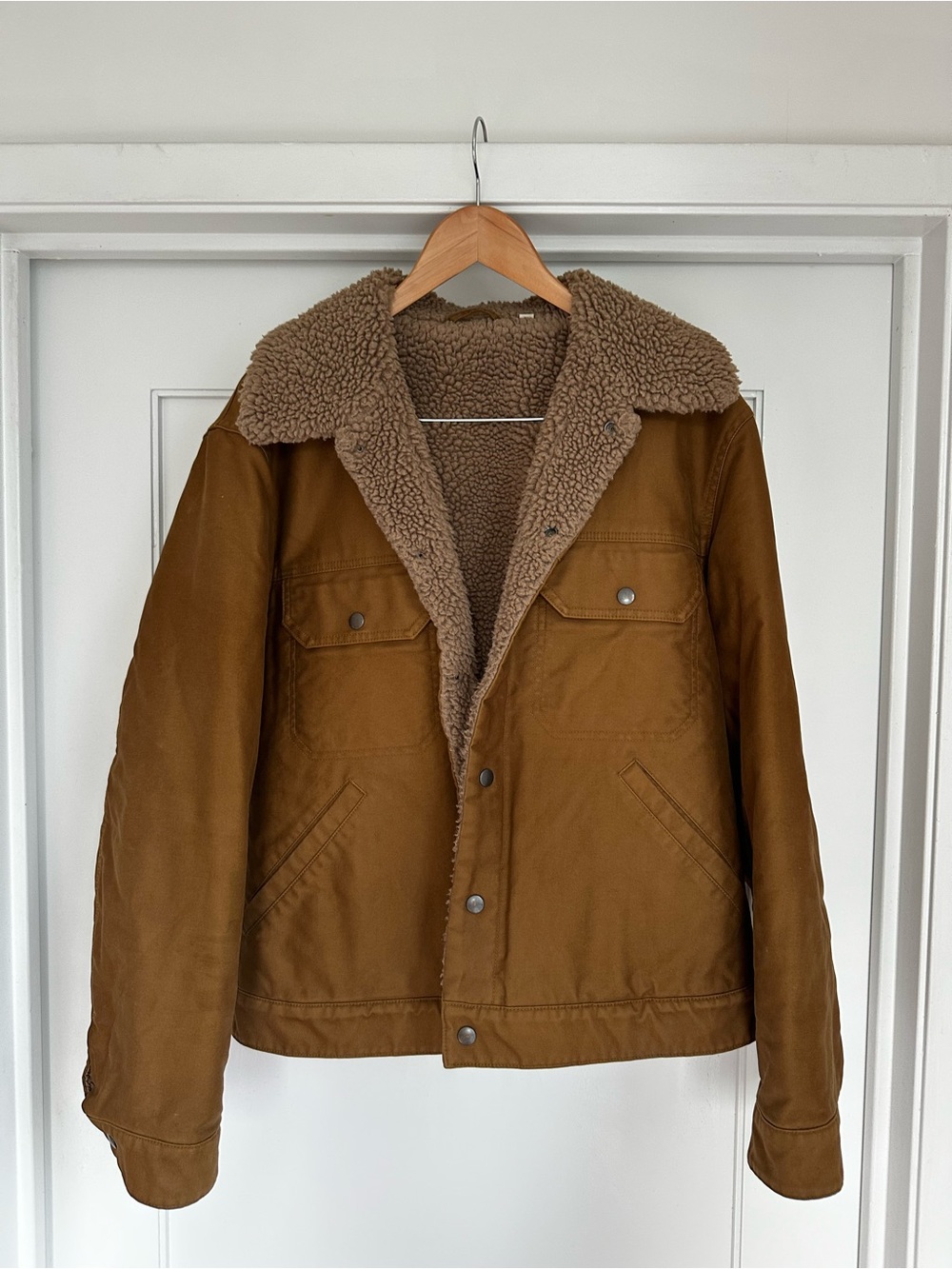 Uniqlo U Men's Brown Sherpa-Lined Trucker Jacket